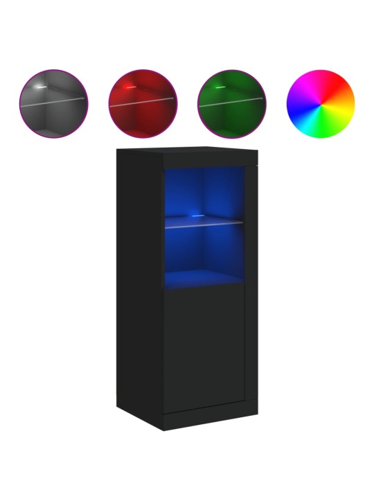 Kumode ar led lampiņām, melna, 41x37x100 cm