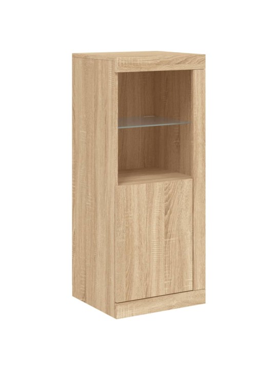 Kumode ar led lampiņām, ozolkoka krāsa, 41x37x100 cm