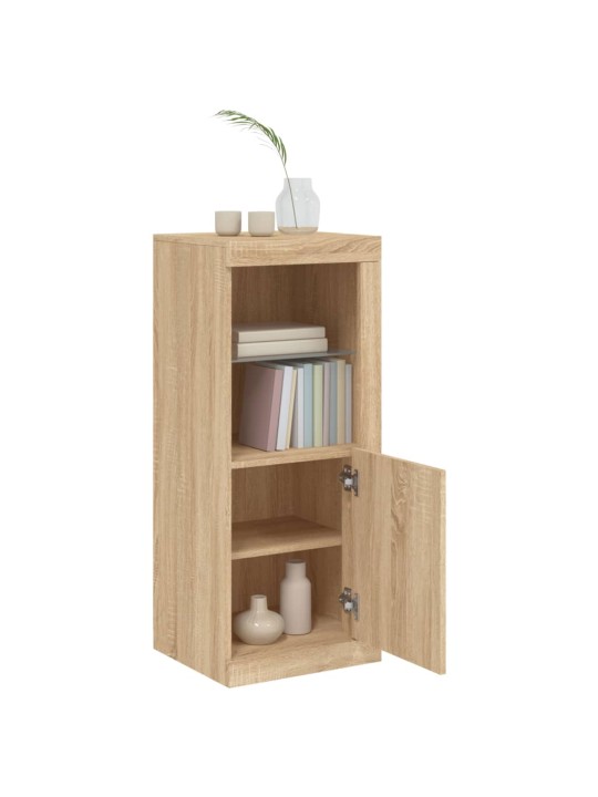 Kumode ar led lampiņām, ozolkoka krāsa, 41x37x100 cm