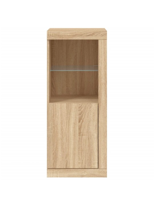 Kumode ar led lampiņām, ozolkoka krāsa, 41x37x100 cm