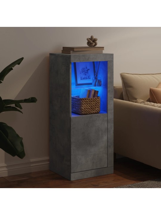 Kumode ar led lampiņām, betona pelēka, 41x37x100 cm