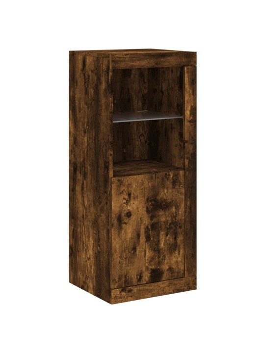 Kumode ar led lampiņām, ozolkoka krāsa, 41x37x100 cm