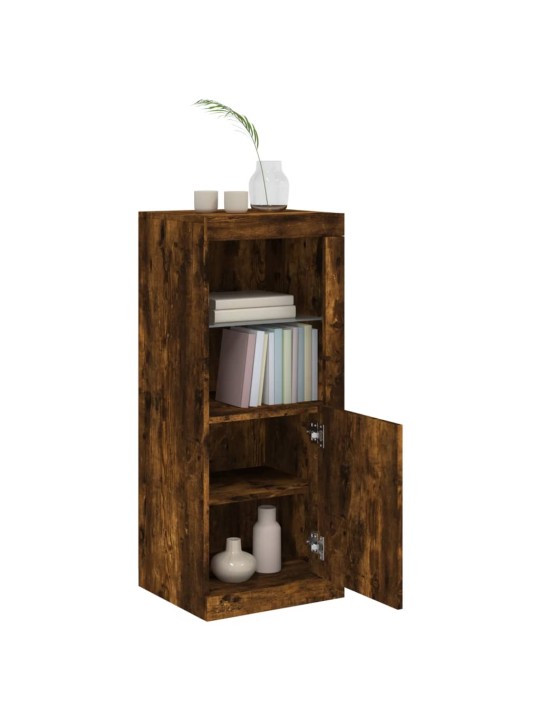Kumode ar led lampiņām, ozolkoka krāsa, 41x37x100 cm