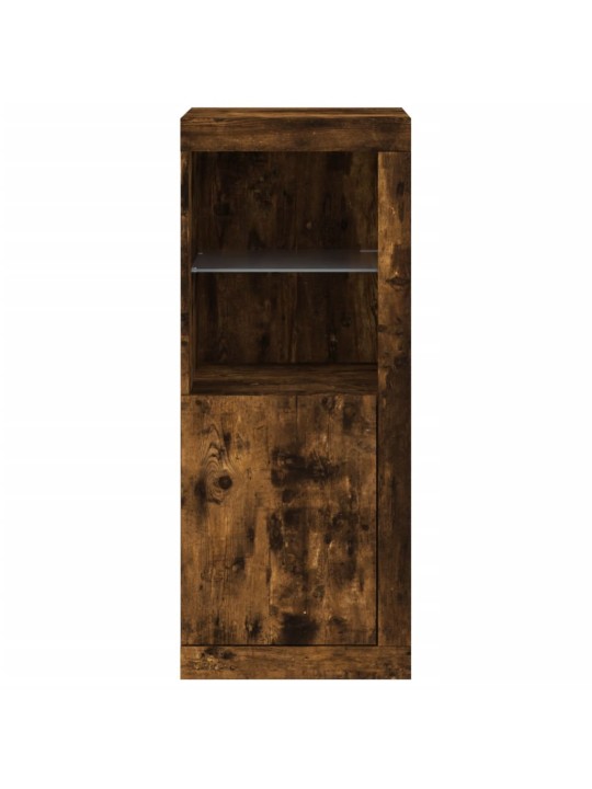 Kumode ar led lampiņām, ozolkoka krāsa, 41x37x100 cm