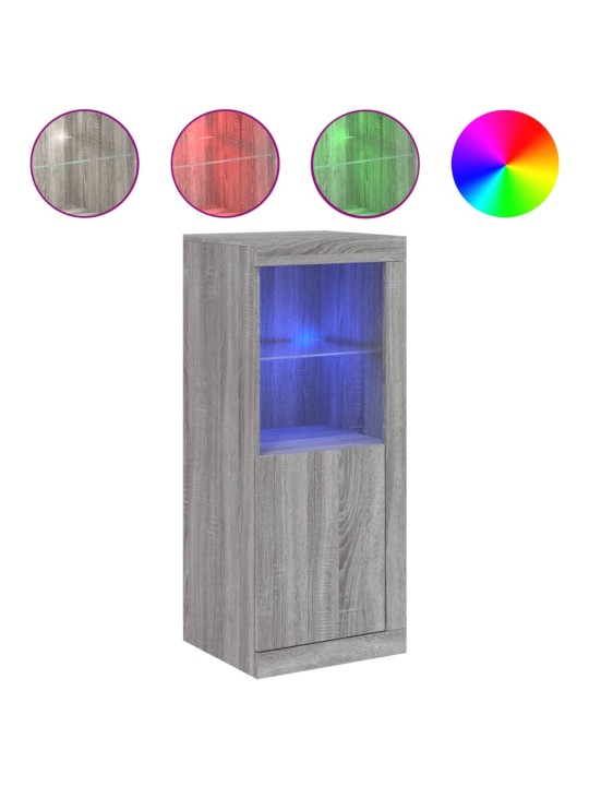 Kumode ar led lampiņām, pelēka ozolkoka krāsa, 41x37x100 cm