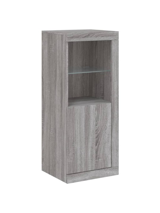 Kumode ar led lampiņām, pelēka ozolkoka krāsa, 41x37x100 cm