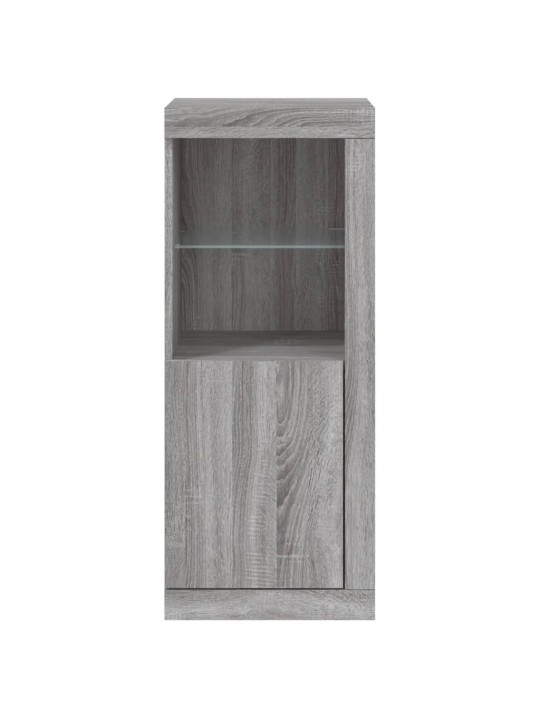 Kumode ar led lampiņām, pelēka ozolkoka krāsa, 41x37x100 cm