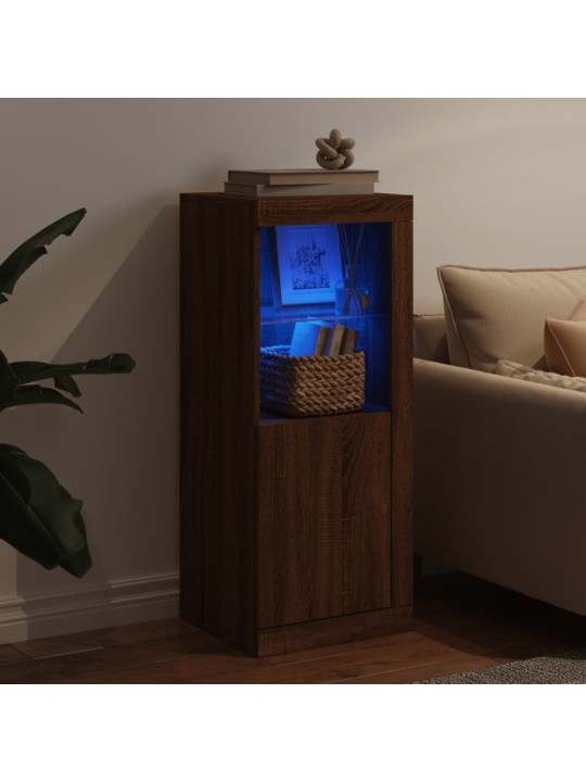 Kumode ar led lampiņām, brūna koka krāsa, 41x37x100 cm