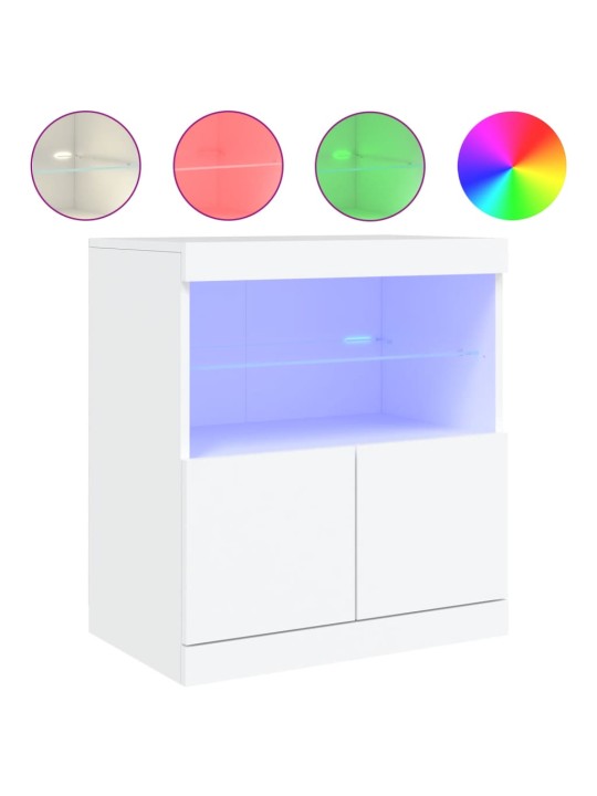 Kumode ar led lampiņām, balta, 60x37x67 cm