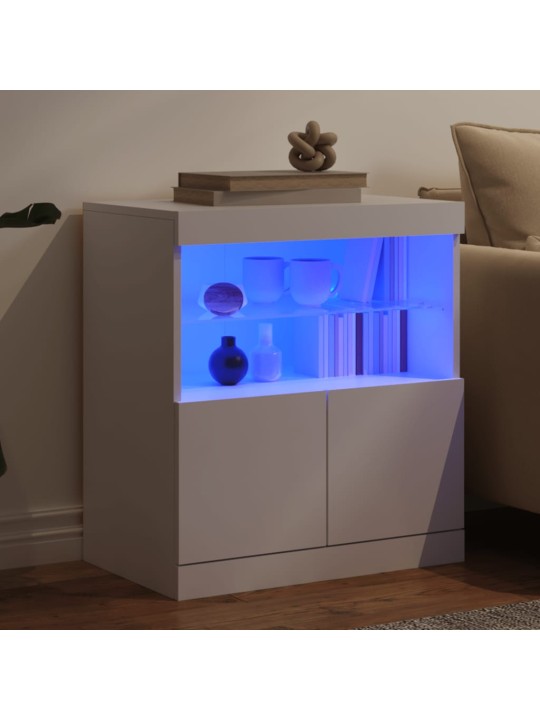 Kumode ar led lampiņām, balta, 60x37x67 cm