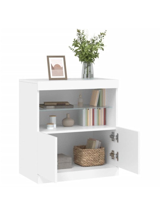 Kumode ar led lampiņām, balta, 60x37x67 cm