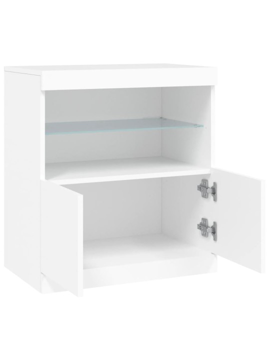 Kumode ar led lampiņām, balta, 60x37x67 cm