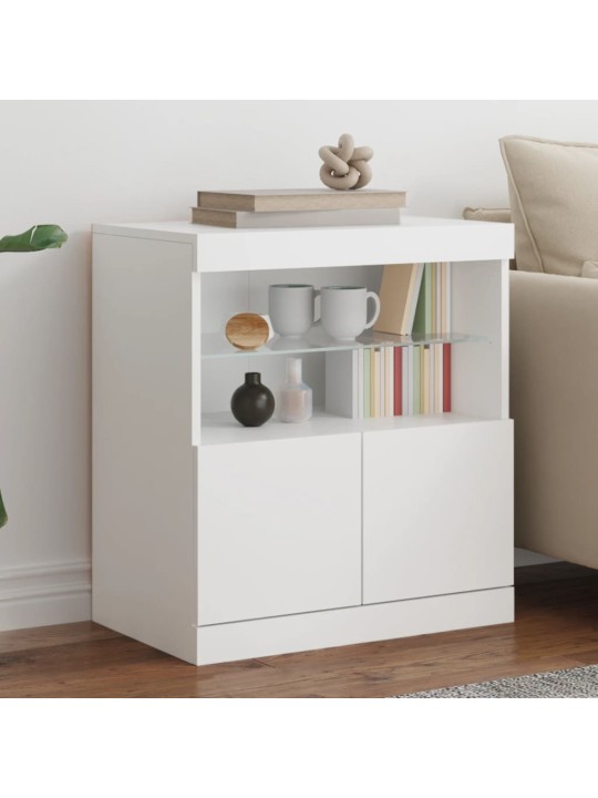 Kumode ar led lampiņām, balta, 60x37x67 cm