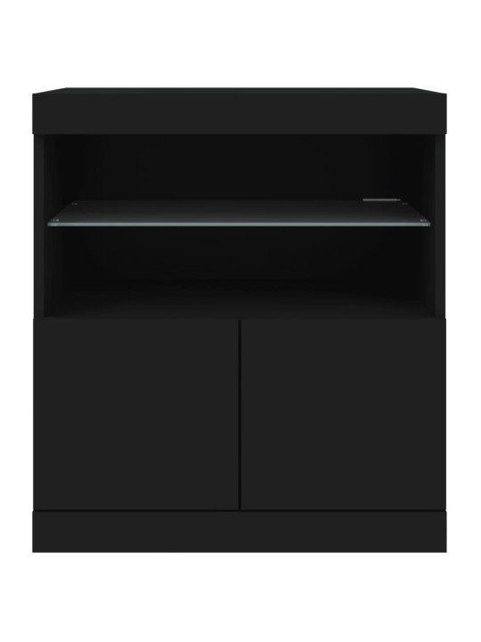 Kumode ar led lampiņām, melna, 60x37x67 cm