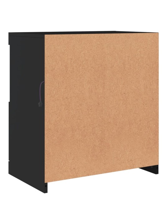 Kumode ar led lampiņām, melna, 60x37x67 cm