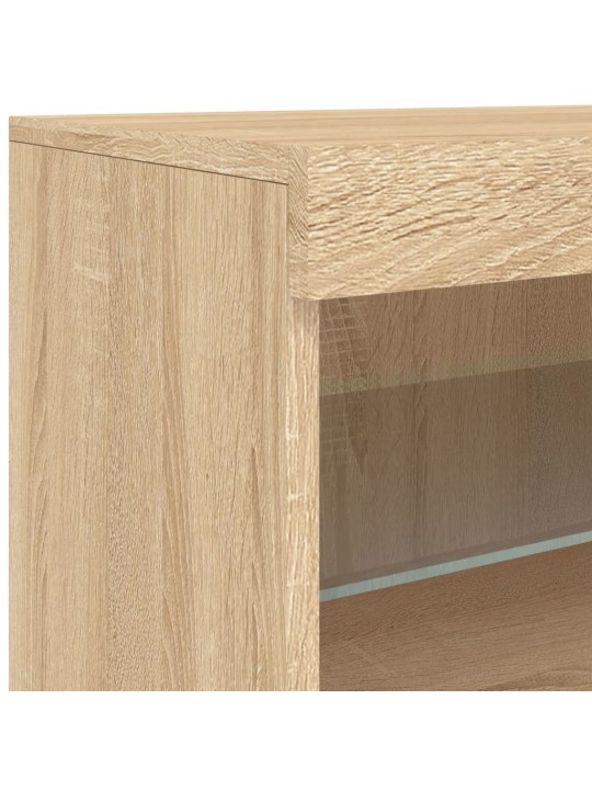 Kumode ar led lampiņām, ozolkoka krāsa, 60x37x67 cm