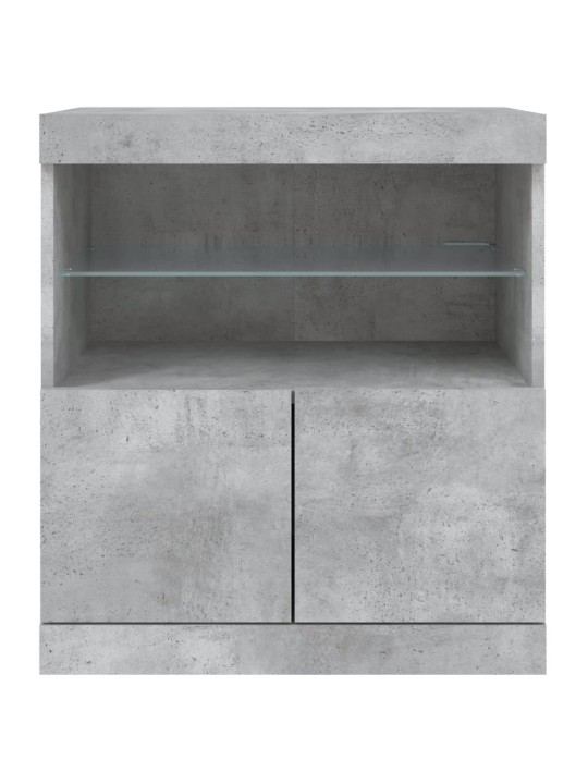 Kumode ar led lampiņām, betona pelēka, 60x37x67 cm