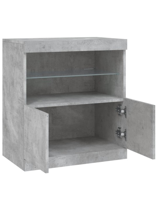 Kumode ar led lampiņām, betona pelēka, 60x37x67 cm
