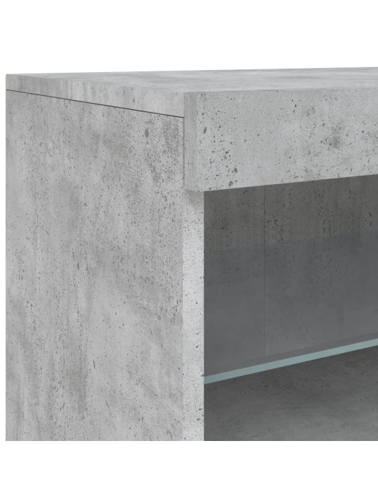 Kumode ar led lampiņām, betona pelēka, 60x37x67 cm