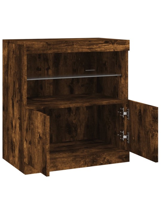 Kumode ar led lampiņām, ozolkoka krāsa, 60x37x67 cm