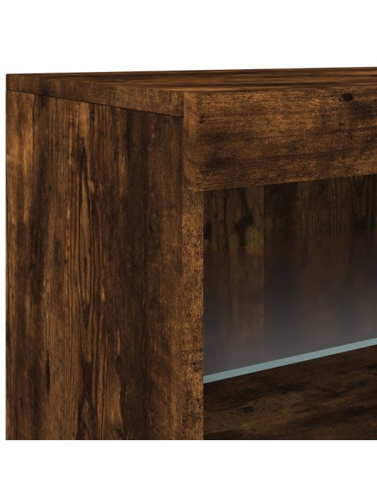 Kumode ar led lampiņām, ozolkoka krāsa, 60x37x67 cm