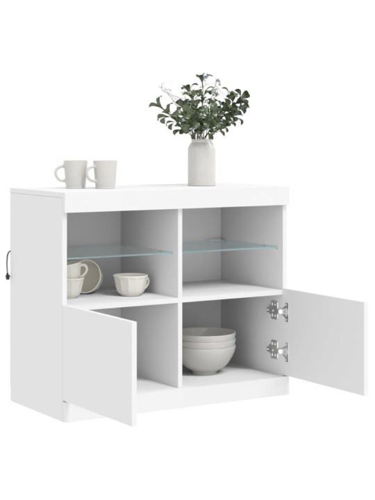 Kumode ar led lampiņām, balta, 81x37x67 cm