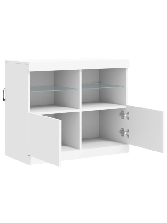 Kumode ar led lampiņām, balta, 81x37x67 cm