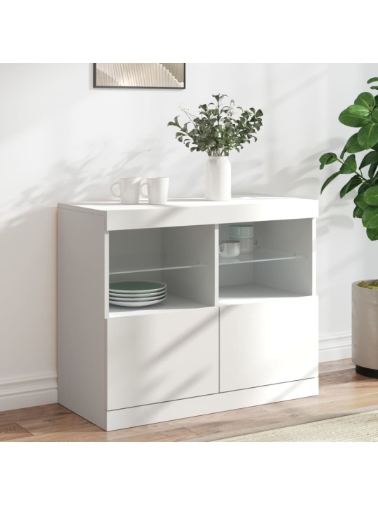 Kumode ar led lampiņām, balta, 81x37x67 cm