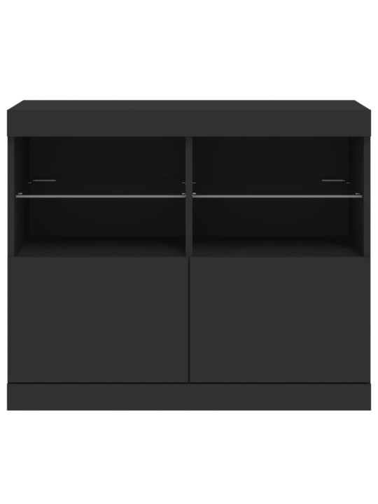 Kumode ar led lampiņām, melna, 81x37x67 cm