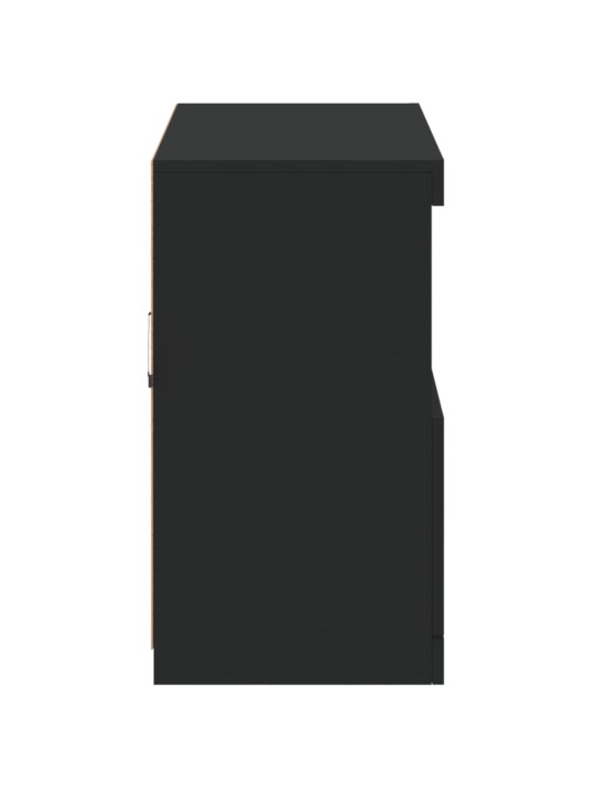 Kumode ar led lampiņām, melna, 81x37x67 cm
