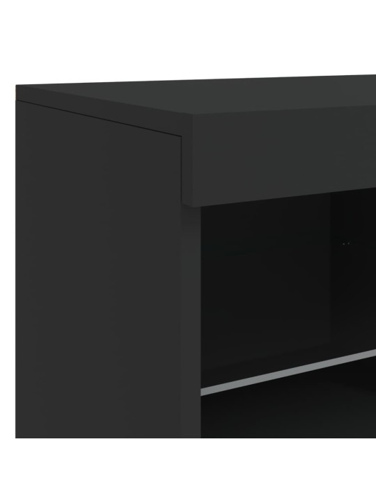 Kumode ar led lampiņām, melna, 81x37x67 cm