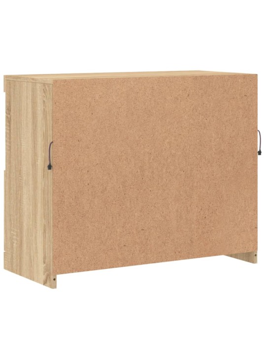 Kumode ar led lampiņām, ozolkoka krāsa, 81x37x67 cm