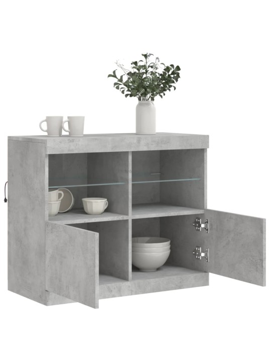 Kumode ar led lampiņām, betona pelēka, 81x37x67 cm