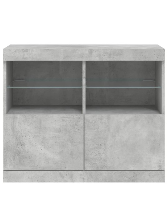 Kumode ar led lampiņām, betona pelēka, 81x37x67 cm