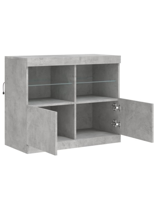 Kumode ar led lampiņām, betona pelēka, 81x37x67 cm