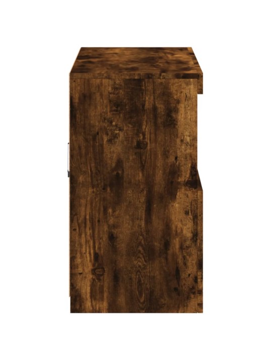 Kumode ar LED lampiņām, ozolkoka krāsa, 81x37x67 cm