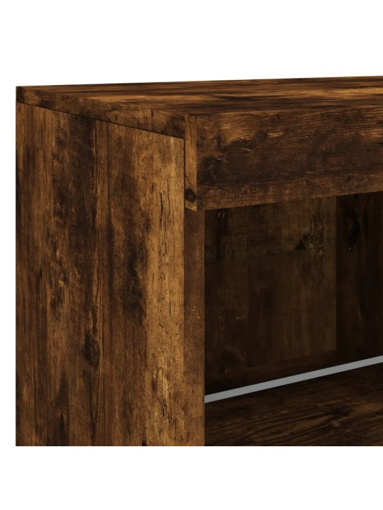 Kumode ar LED lampiņām, ozolkoka krāsa, 81x37x67 cm
