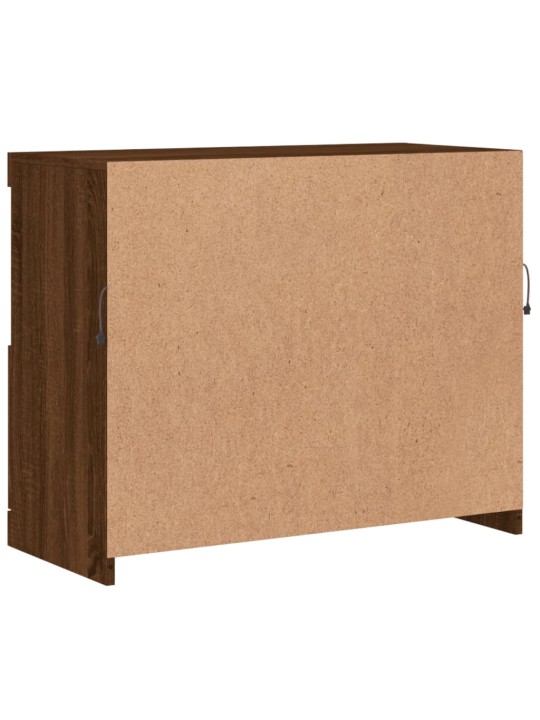 Kumode ar led lampiņām, brūna koka krāsa, 81x37x67 cm