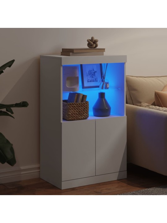 Kumode ar led lampiņām, balta, 60,5x37x100 cm