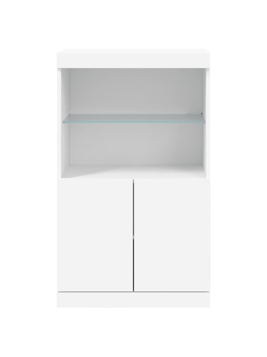 Kumode ar led lampiņām, balta, 60,5x37x100 cm