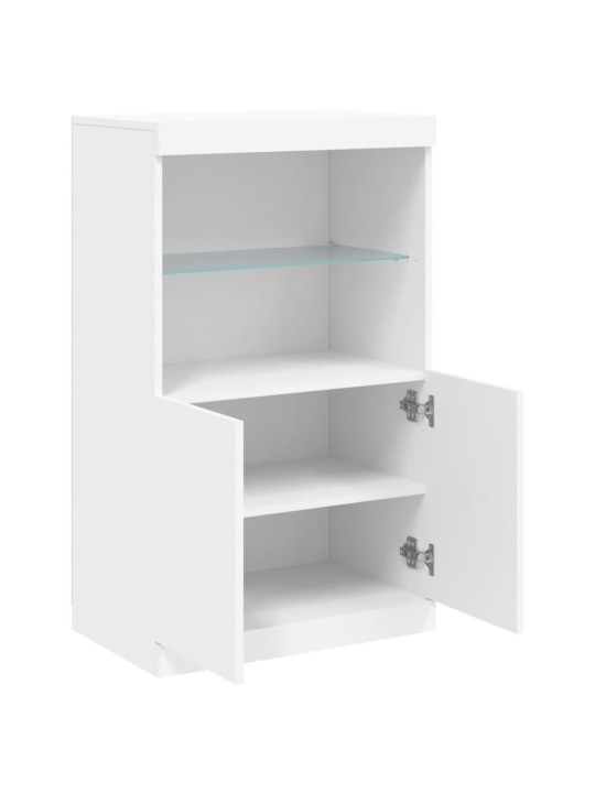 Kumode ar led lampiņām, balta, 60,5x37x100 cm