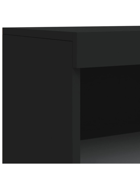 Kumode ar led lampiņām, melna, 60,5x37x100 cm