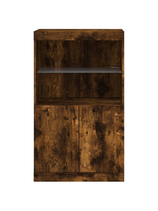 Kumode ar led lampiņām, ozolkoka krāsa, 60,5x37x100 cm