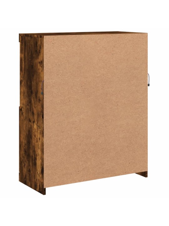 Kumode ar LED lampiņām, ozolkoka krāsa, 81x37x100 cm