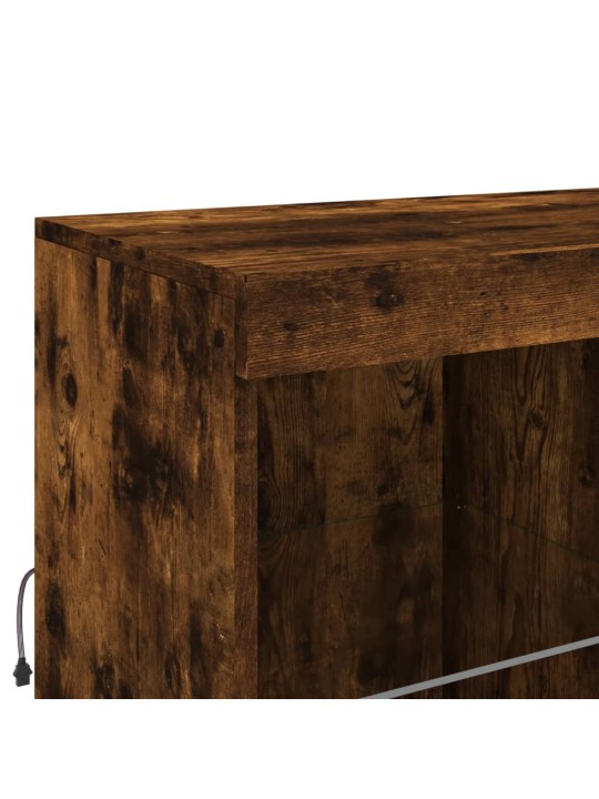 Kumode ar LED lampiņām, ozolkoka krāsa, 81x37x100 cm