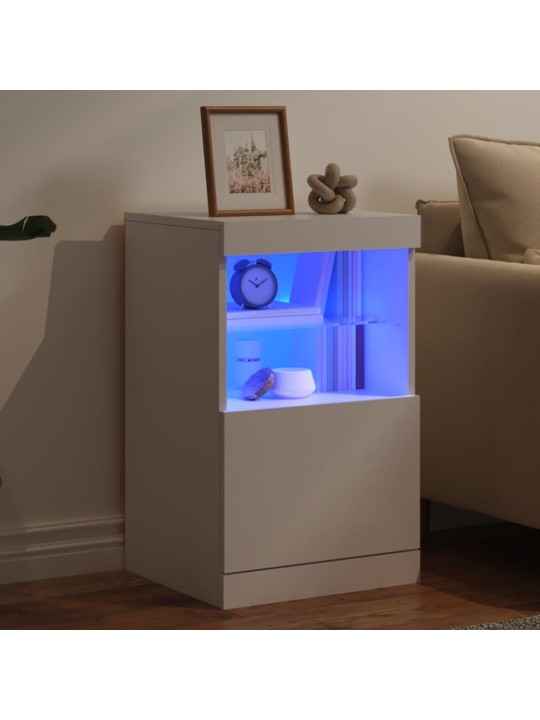 Kumode ar led lampiņām, balta, 41x37x67 cm