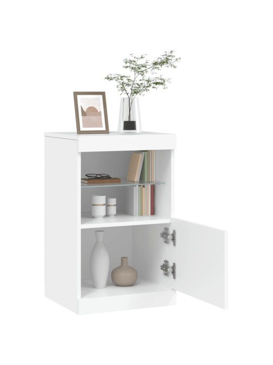 Kumode ar led lampiņām, balta, 41x37x67 cm