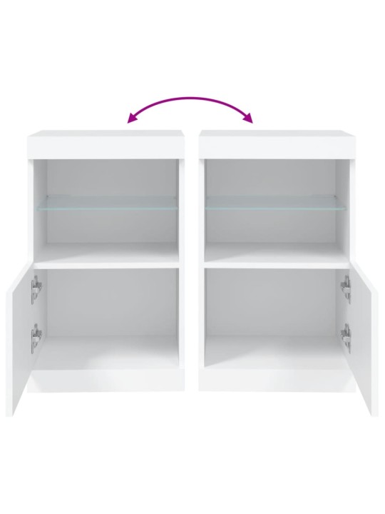 Kumode ar led lampiņām, balta, 41x37x67 cm