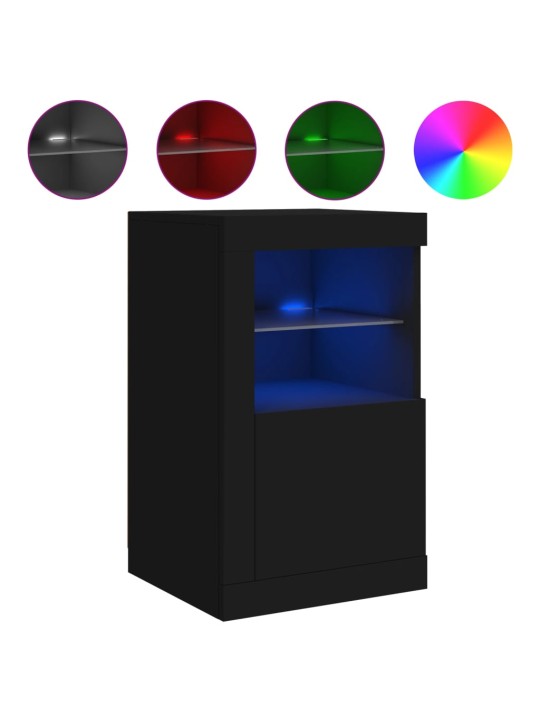 Kumode ar led lampiņām, melna, 41x37x67 cm