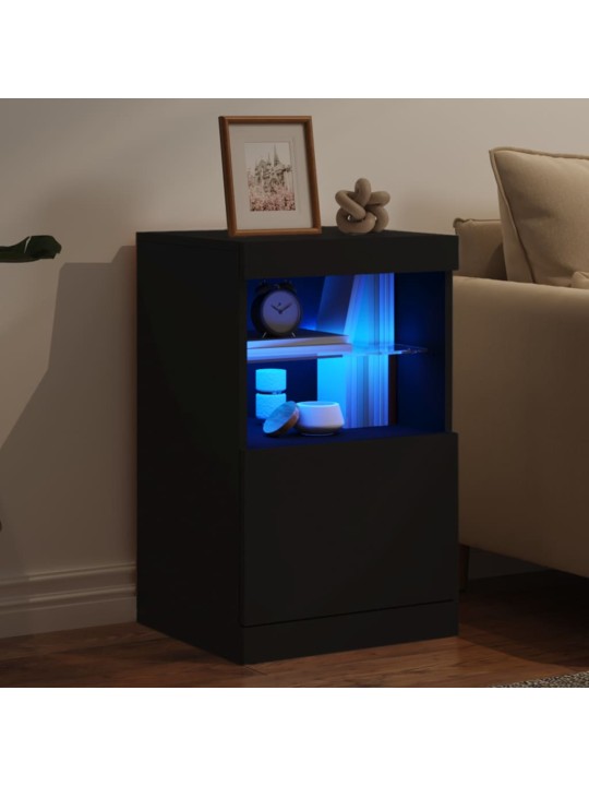 Kumode ar led lampiņām, melna, 41x37x67 cm